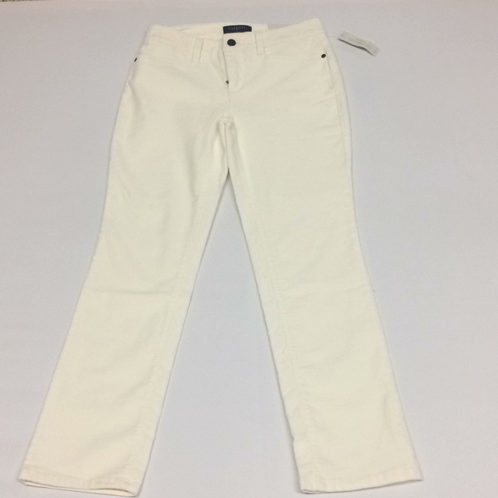 NWT   Talbots Petite Corduroy Cream White Jean